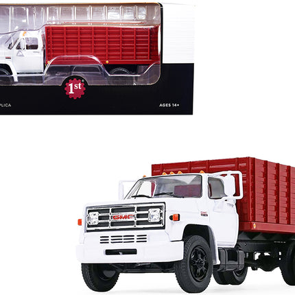 1970s GMC 6500 Grain Truck with Corn Load White and Red 1/34 Diecast Model by First Gear