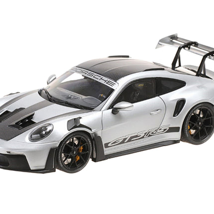 2023 Porsche 911 (992) GT3 RS "Weissach Package" Silver Metallic Limited Edition to 333 pieces Worldwide 1/18 Diecast Model Car by Minichamps