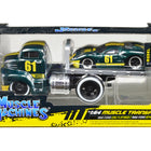 1950 Ford COE Flatbed Truck #61 and 1966 Ford GT40 MK II #61 Green Metallic with Yellow Stripes 