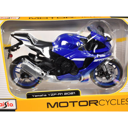 2021 Yamaha YZF-R1 Motorcycle Blue 1/12 Diecast Model by Maisto