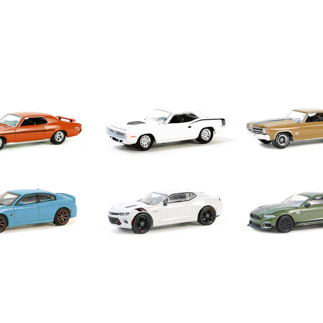 "GreenLight Muscle" Set of 6 pieces Series 28 1/64 Diecast Model Cars by Greenlight