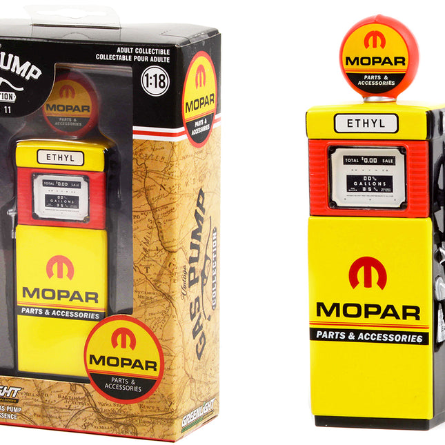 1951 Wayne 505 Gas Pump "MOPAR Parts & Accessories" Yellow "Vintage Gas Pumps" Series 11 1/18 Diecast Model by Greenlight