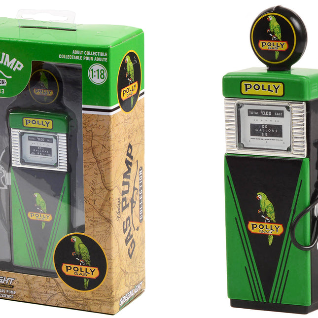 1951 Wayne 505 Gas Pump "Polly Gas" Green and Black "Vintage Gas Pumps" Series 13 1/18 Diecast Model by Greenlight