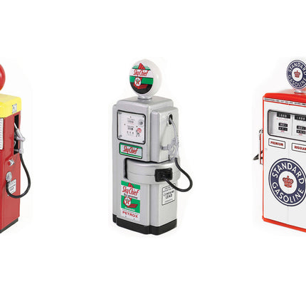 "Vintage Gas Pump" Set of 3 Pumps Series 15 1/18 Diecast Models by Greenlight