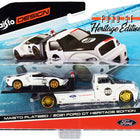 2021 Ford GT #98 Heritage Edition with Flatbed Truck White and Black 