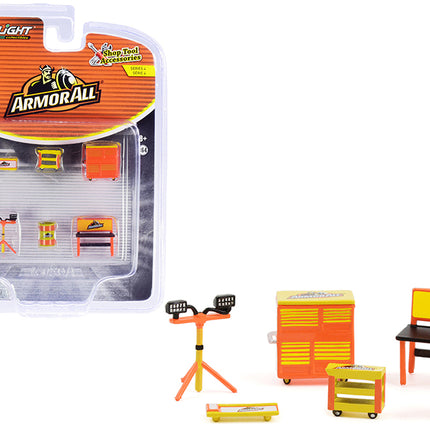 "Armor All" 6 piece Shop Tools Set "Shop Tool Accessories" Series 4 1/64 Models by Greenlight