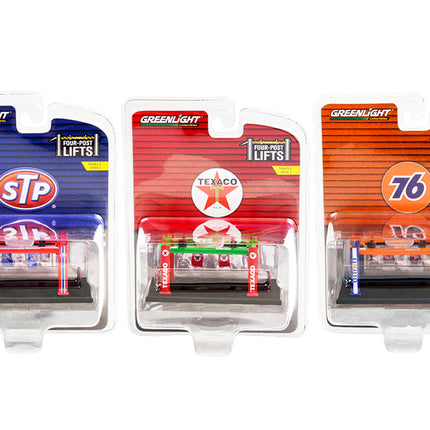 "Four-Post Lifts" Set of 3 pieces Series 2 1/64 Diecast Models by Greenlight