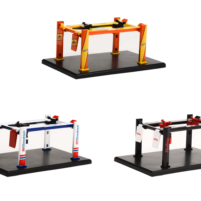 "Four-Post Lifts" Set of 3 pieces Series 4 1/64 Diecast Models by Greenlight