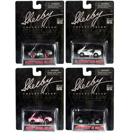 "Carroll Shelby 50th Anniversary" 4 piece Set 2022 Release Q 1/64 Diecast Model Cars by Shelby Collectibles