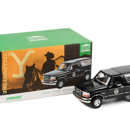 1992 Ford Bronco Black "Montana Livestock Association" "Yellowstone" (2018-Current) TV Series "Artisan Collection" 1/18 Diecast Model Car by Greenlight