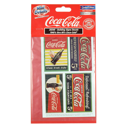 1940's Thru 1960's "Coca-Cola" Building Signs Decals for 1/87 (HO) Scale Models by Classic Metal Works