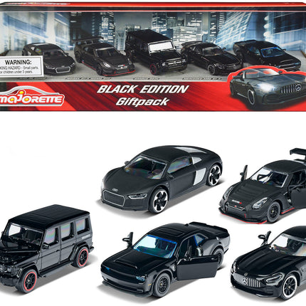 Black Edition (2023) Giftpack 5 Piece Set 1/64 Diecast Model Cars by Majorette