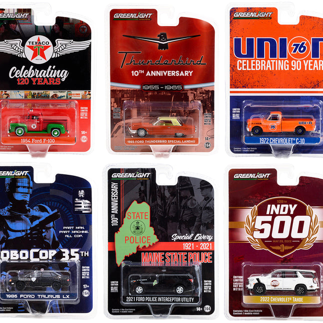 "Anniversary Collection" Set of 6 pieces Series 15 1/64 Diecast Model Cars by Greenlight