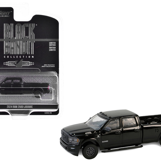 2024 Ram 2500 Laramie Pickup Truck Black "Black Bandit" Series 29 1/64 Diecast Model Car by Greenlight