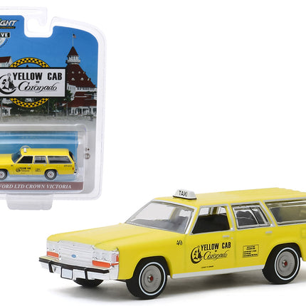 1988 Ford LTD Crown Victoria Wagon Taxicab "Yellow Cab of Coronado" (California) "Hobby Exclusive" 1/64 Diecast Model Car by Greenlight