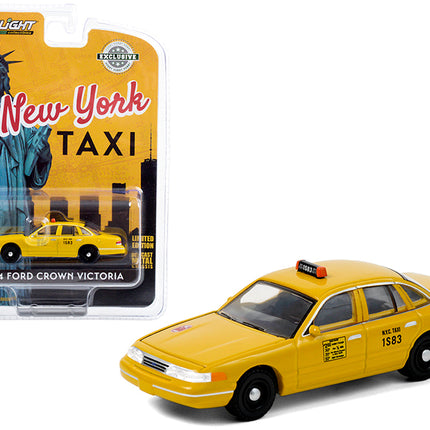 1994 Ford Crown Victoria Yellow "NYC Taxi" (New York City) "Hobby Exclusive" 1/64 Diecast Model Car by Greenlight