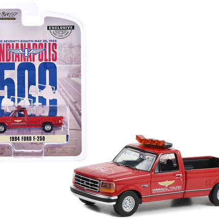 1994 Ford F-250 Pickup Truck Red "78th Annual Indianapolis 500 Mile Race Official Truck" "Hobby Exclusive" Series 1/64 Diecast Model Car by Greenlight