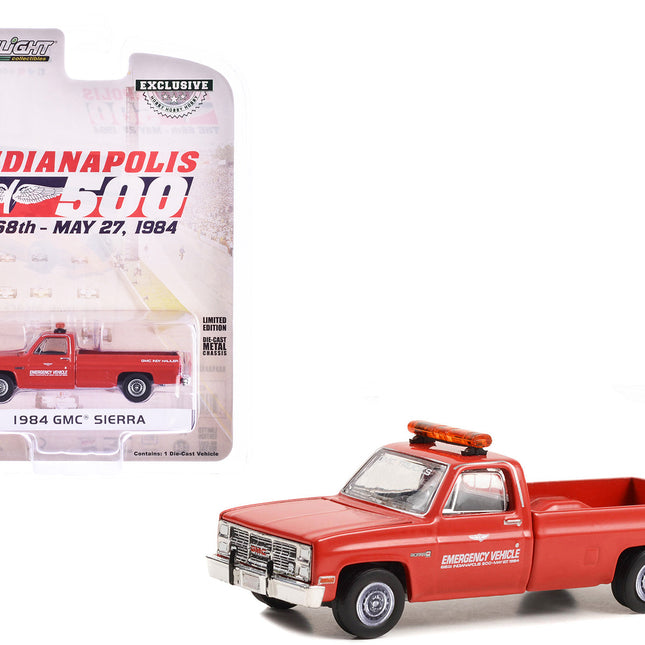 1984 GMC Sierra Pickup Truck "68th Annual Indianapolis 500 Mile Race Emergency Vehicle" Red "Hobby Exclusive" Series 1/64 Diecast Model Car by Greenlight