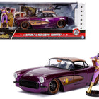 1957 Chevrolet Corvette Purple with Batgirl Diecast Figurine 