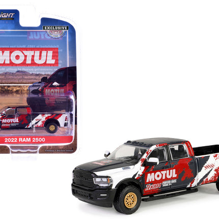 2022 Ram 2500 Pickup Truck "MOTUL Tekma Performance Diesel Oil" White and Black with Graphics "Hobby Exclusive" Series 1/64 Diecast Model Car by Greenlight