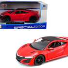 2018 Acura NSX Red with Black Top 1/24 Diecast Model Car by Maisto