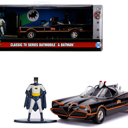 1966 Batmobile with Diecast Batman Figurine "Batman" (1966-1968) Classic TV Series "DC Comics" "Hollywood Rides" Series 1/32 Diecast Model Car by Jada