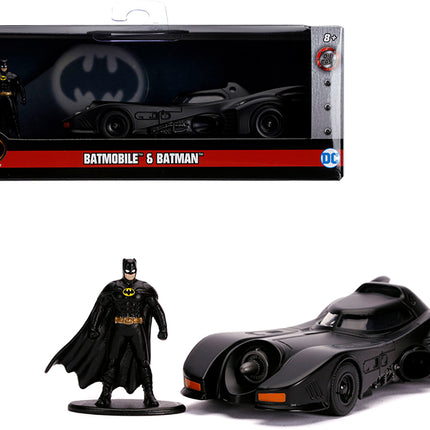 1989 Batmobile with Diecast Batman Figurine "Batman" (1989) Movie "DC Comics" "Hollywood Rides" Series 1/32 Diecast Model Car by Jada