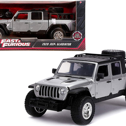 2020 Jeep Gladiator Pickup Truck Silver with Black Top "Fast & Furious" Series 1/24 Diecast Model Car by Jada