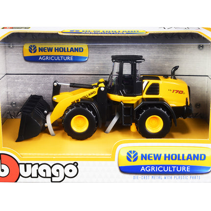 New Holland W170D Wheel Loader Yellow and Black "New Holland Agriculture" Series 1/50 Diecast Model by Bburago