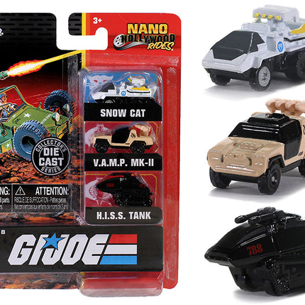 "G.I. Joe" 3 piece Set "Nano Hollywood Rides" Diecast Models by Jada