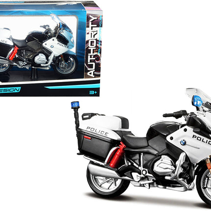 BMW R1200RT "U.S. Police" White "Authority Police Motorcycles" Series with Plastic Display Stand 1/18 Diecast Motorcycle Model by Maisto