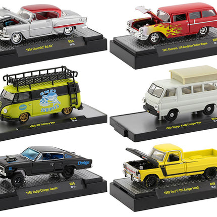 "Auto Shows" 6 piece Set Release 59 IN DISPLAY CASES 1/64 Diecast Model Cars by M2 Machines