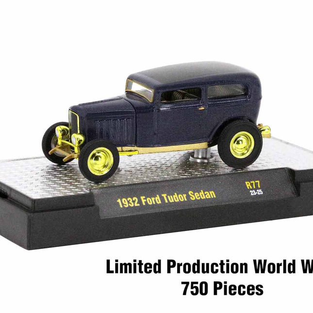 "Auto-Thentics" 6 piece Set Release 77 IN DISPLAY CASES Limited Edition 1/64 Diecast Model Cars by M2 Machines