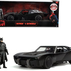 Batmobile Matt Black with Lights with Batman Diecast Figurine 