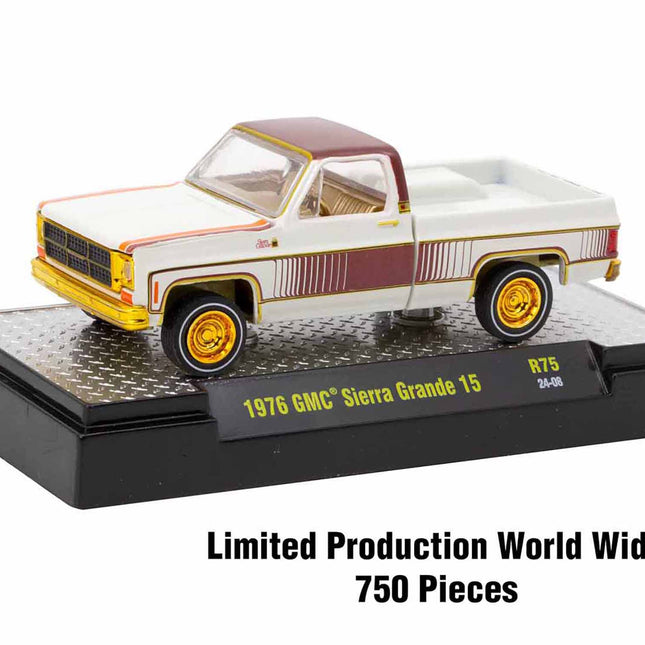 "Auto Meets" Set of 6 Cars IN DISPLAY CASES Release 75 Limited Edition 1/64 Diecast Model Cars by M2 Machines