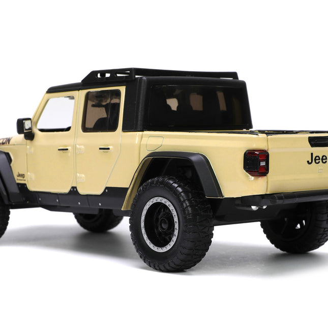 2020 Jeep Gladiator Rubicon Pickup Truck Cream with Roof Rack with Extra Wheels "Just Trucks" Series 1/24 Diecast Model Car by Jada