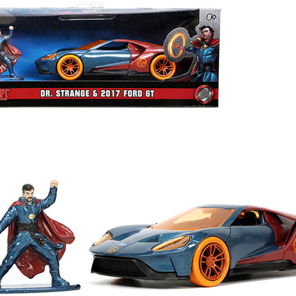 2017 Ford GT and Doctor Strange Diecast Figurine "Avengers" "Marvel" Series "Hollywood Rides" 1/32 Diecast Model Car by Jada