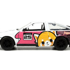 1986 Toyota Trueno (AE86) RHD (Right Hand Drive) #25 White with Graphics and Aggretsuko Diecast Figure 