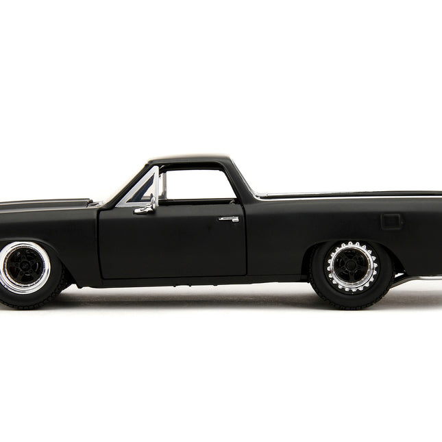 1967 Chevrolet El Camino Matt Black "Fast & Furious" Series 1/24 Diecast Model Car by Jada