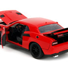 2015 Dodge Challenger Red with Black Stripes and Glenn Diecast Figure 