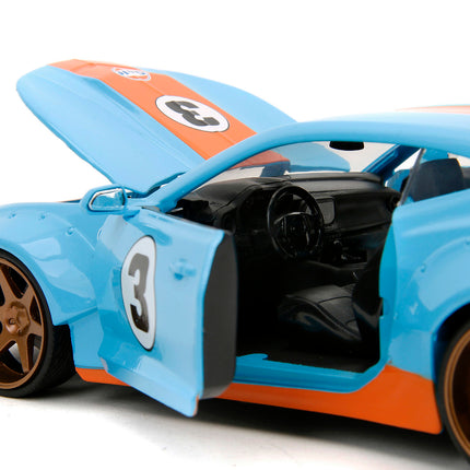 2016 Chevrolet Camaro Widebody #3 Light Blue with Orange Stripes "Gulf Oil" "Wide Body" Series 1/24 Diecast Model Car by Jada