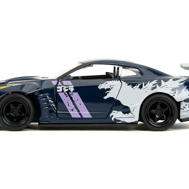 2009 Nissan GT-R (R35) Ben Sopra Dark Blue with Graphics "Godzilla" "Hollywood Rides" Series 1/32 Diecast Model Car by Jada