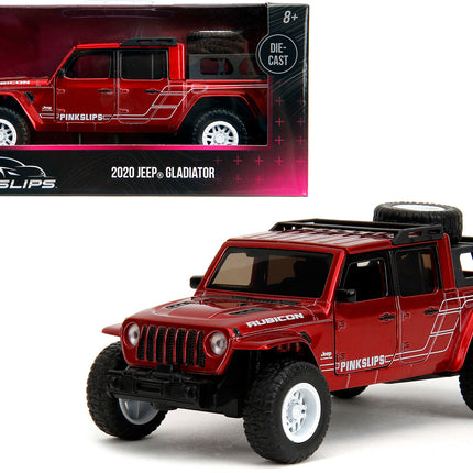 2020 Jeep Gladiator Pickup Truck Candy Red "Pink Slips" Series 1/32 Diecast Model Car by Jada