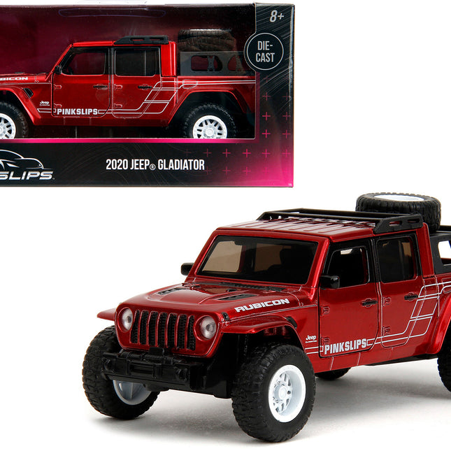 2020 Jeep Gladiator Pickup Truck Candy Red "Pink Slips" Series 1/32 Diecast Model Car by Jada