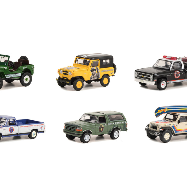 "Smokey Bear" Set of 6 Cars Series 2 1/64 Diecast Model Cars by Greenlight