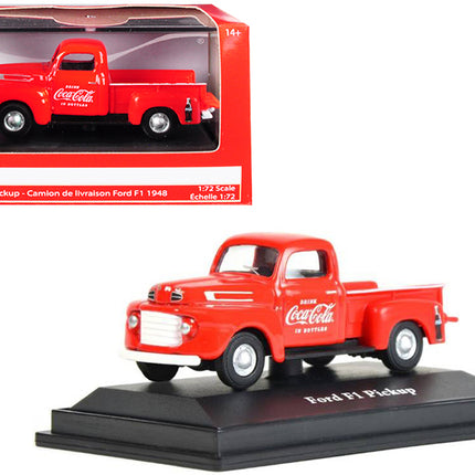 1948 Ford F1 Pickup Truck "Coca-Cola" Red 1/72 Diecast Model Car by Motorcity Classics