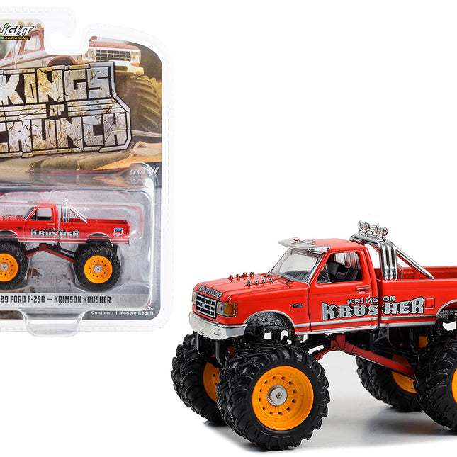 1989 Ford F-250 Monster Truck Red "Krimson Krusher" "Kings of Crunch" Series 13 1/64 Diecast Model Car by Greenlight