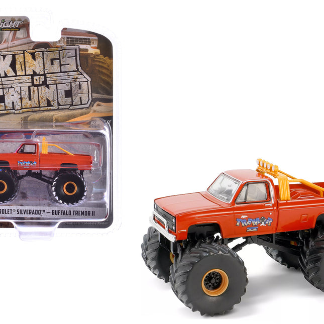 1986 Chevrolet Silverado Monster Truck Orange "Buffalo Tremor II" "Kings of Crunch" Series 15 1/64 Diecast Model Car by Greenlight