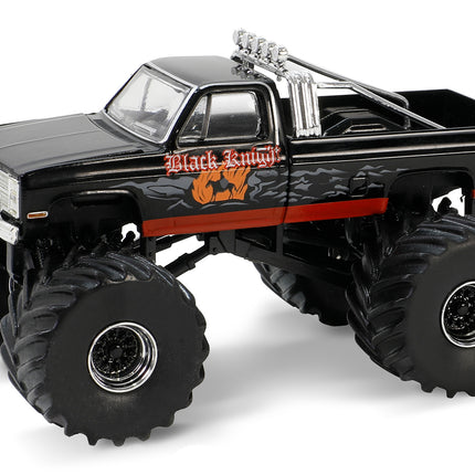 1987 Chevrolet Silverado Monster Truck Black "Black Knight" "Kings of Crunch" Series 15 1/64 Diecast Model Car by Greenlight