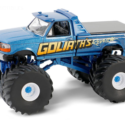 1992 Ford F-250 Monster Truck Blue Metallic "GoliathÃ¢â‚¬â„¢s Revenge" "Kings of Crunch" Series 15 1/64 Diecast Model Car by Greenlight